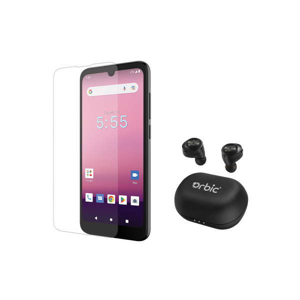 Orbic Fun 4G Unlocked Bundle - Orbic Ear Buds and Screen Protector included.